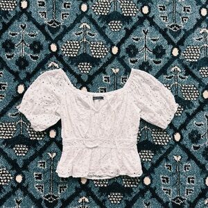 Abercrombie & Fitch White Eyelet Blouse